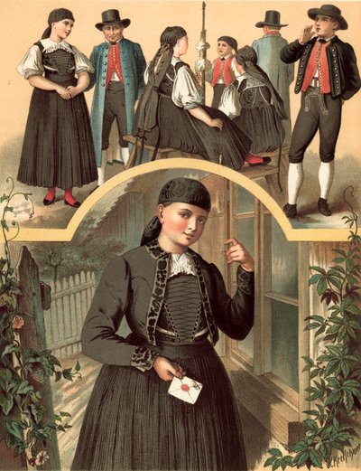 Traje alemán, Wurtemberg Schwenningen de Albert Kretschmer