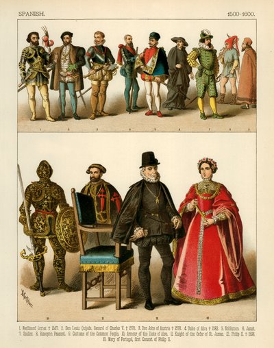 Traje español 1500-1600 de Albert Kretschmer