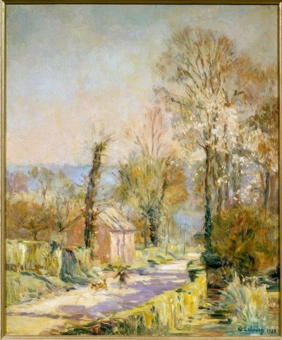 El camino en primavera en Saint-Vaast D’Equiqueville cerca de Di de Albert Lebourg