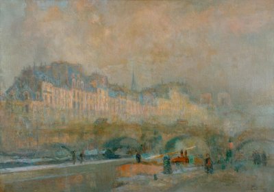 París, la esclusa de la Monnaie; Sol de invierno, o Vista del Po de Albert Lebourg