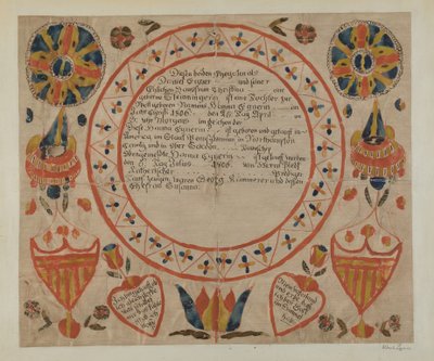 Fraktur alemán de Pensilvania de Albert Levone