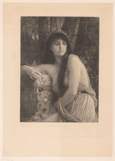 Mujer con corona de laurel, posiblemente una musa de Albert Ludovic Paul Emile Antony Duvivier