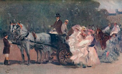 Tul blanco y rosa. - En el parque, c. 1900 de Albert Ludovici