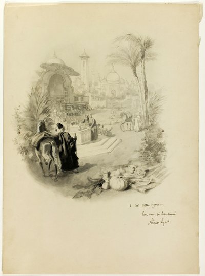 Estudio para ilustración de Aline, Reina de Golconda de Albert Lynch