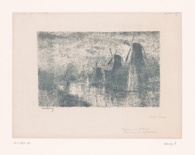 Molinos en el Schie, cerca de Rotterdam
Moulins sur la Schie (título en el objeto) de Albert Marie Lebourg