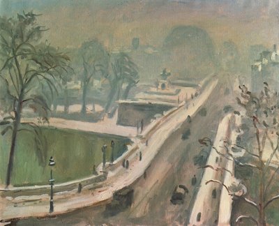 Le Pont Neuf y el Vert Galant en la nieve de Albert Marquet