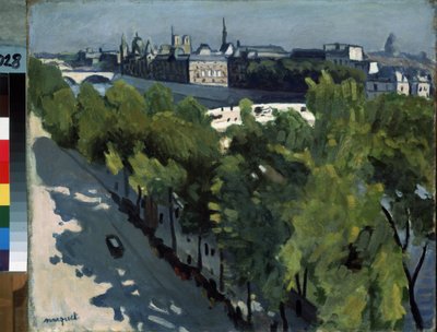 "El Quai du Louvre y el Pont Neuf en París" La isla de la Cité y los muelles del Sena. Pintura de Pierre-Albert (Albert) Marquet (1875-1947) 1906. Óleo sobre lienzo. Museo del Hermitage, San Petersburgo (San Petersburgo) de Albert Marquet