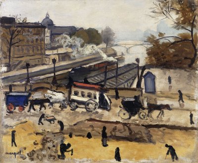París, el Puente Nuevo, obras; París, le Pont Neuf, travaux de Albert Marquet
