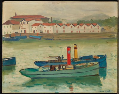 San Juan de Luz, Bateau de Peche (óleo sobre tabla) de Albert Marquet