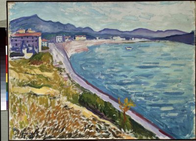 "San Juan de Luz" Vista de la costa vasca en San Juan de Luz (Pirineos Atlánticos). Pintura de Pierre-Albert (Albert) Marquet (1875-1947) 1907 Óleo sobre lienzo. Museo del Hermitage, San Petersburgo (San Petersburgo) de Albert Marquet