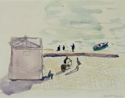 En el muelle de Argel (acuarela sobre papel) de Albert Marquet