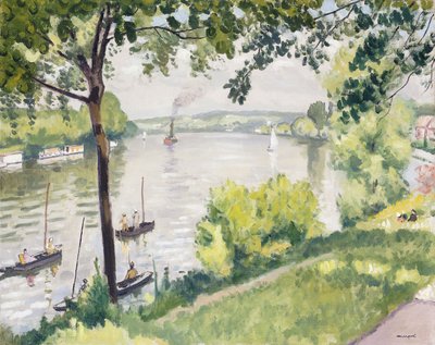 Las orillas de Triel (El Remolcador); Berge a Triel (Le Remorqueur) de Albert Marquet