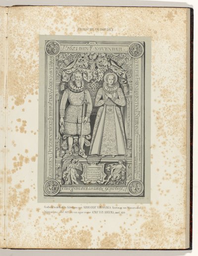 Lápida en la iglesia de Schettens por Sybrand van Osinga (1623) y su esposa Atke van Aggema (1619) Lápida en la Iglesia de Schettens por Sijbrandt van Osinga, Grietman van Wonseradeel. Dijkgraaf, etc., murió. 1623, y de su esposa, Atke van Aggema, oh de Albert Martin