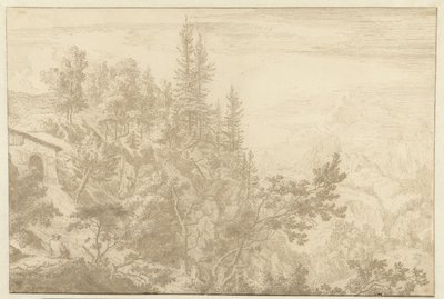 Paisaje de montaña con vistas al puerto de Loibl de Albert Meyering