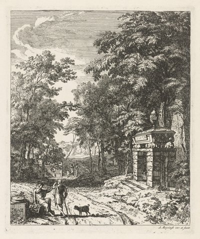 Dos personas en un monumento grave Paisajes (título de la serie) de Albert Meyering