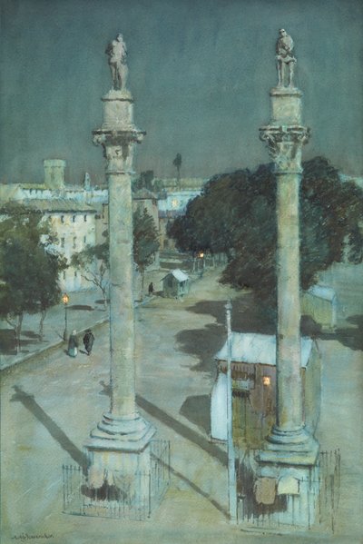 Luz de luna - Alameda de Hércules, Sevilla de Albert Moulton Foweraker