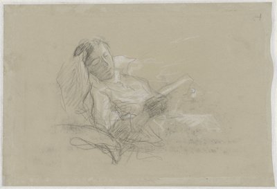 Persona tumbada en la cama de Albert  Neuhuys