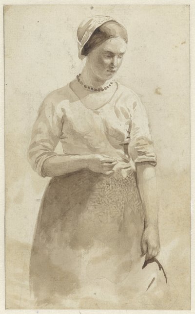 Mujer joven de pie de Albert  Neuhuys