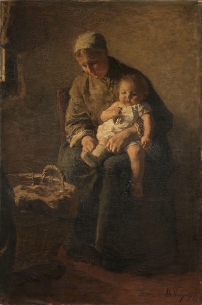 Una madre con su hijo de Albert  Neuhuys