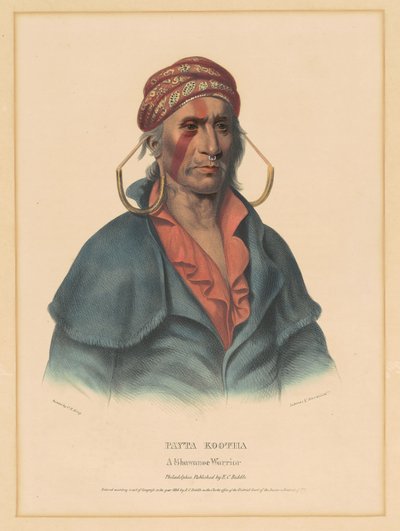 Payta Kootha, un guerrero Shawnee de Albert Newsam, after Henry Inman, after Charles Bird King
