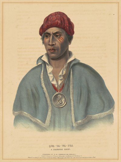 Qua-Ta-Wa-Pea, un jefe Shawnee de Albert Newsam, after Henry Inman, after Charles Bird King