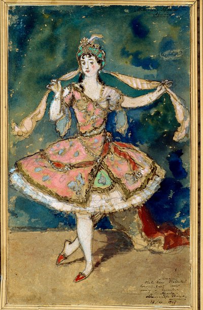 Traje preparatorio para "El Pabellón de Armide", ballet de Nikolai (Nicholas) Cherepnin (1873-1945) - Obra de Alexander Nikolayevich Benois (1870-1960) de Albert Nikolayevich Benois