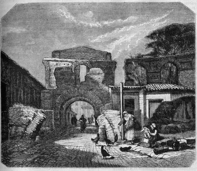 Arquitectura Gallo Romana; vista del Palacio de Gallien (anfiteatro del siglo III). Burdeos, Gironda (33) de Albert Pierre Rene Maignan