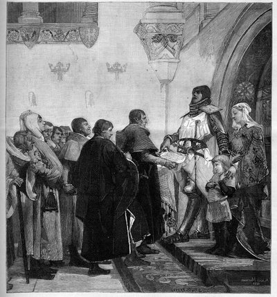 Renaud de Borgoña da a los burgueses de Belfort la carta de emancipación. Necesitando dinero para llevar a cabo su guerra contra el Emperador Rodolfo I del Sacro Imperio, Renaud de Borgoña (muerto en 1321) emancipó la ciudad de Belfort en 1307, a cambio de de Albert Pierre Rene Maignan