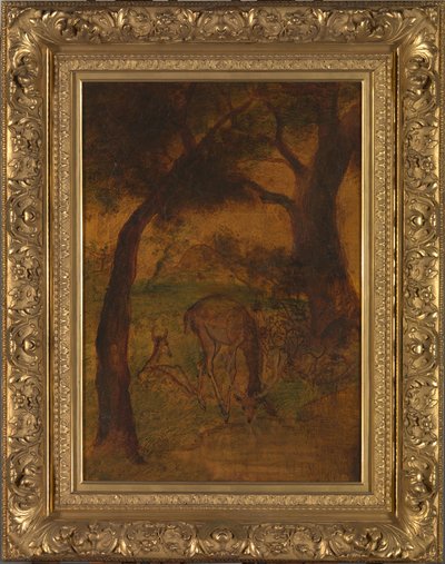 Un ciervo bebiendo, ca. 1870s de Albert Pinkham Ryder
