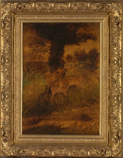 Un ciervo y dos ciervas, ca. 1870s de Albert Pinkham Ryder