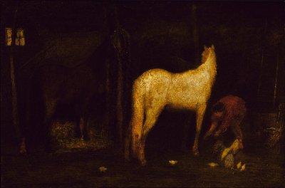 En el Establo, antes de 1911 de Albert Pinkham Ryder