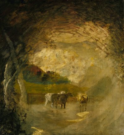 Paisaje con árboles y ganado de Albert Pinkham Ryder