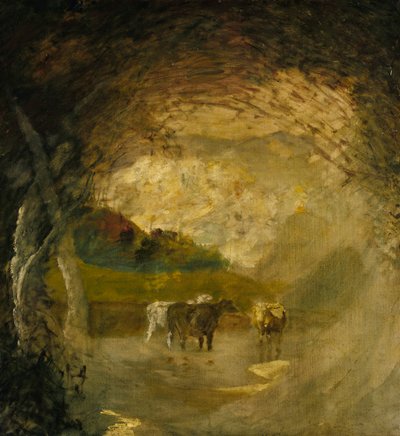 Paisaje con árboles y ganado, antes de 1897 de Albert Pinkham Ryder
