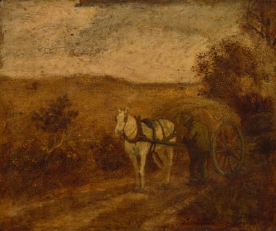 Arreglando el arnés, mediados a finales de la década de 1870 de Albert Pinkham Ryder