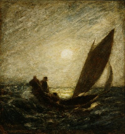 Con mástil inclinado y proa inclinada de Albert Pinkham Ryder
