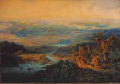 Canal de Suez en noviembre de 1864 (óleo sobre lienzo) de Albert Rieger