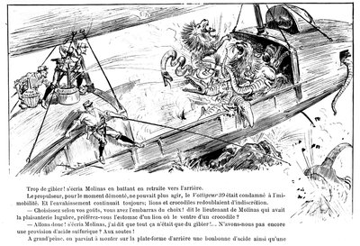Anticipación: El ataque del Voltigeur 39 - en “La guerra en el siglo XX” por A. Robida, ed. Georges Decaux de Albert Robida