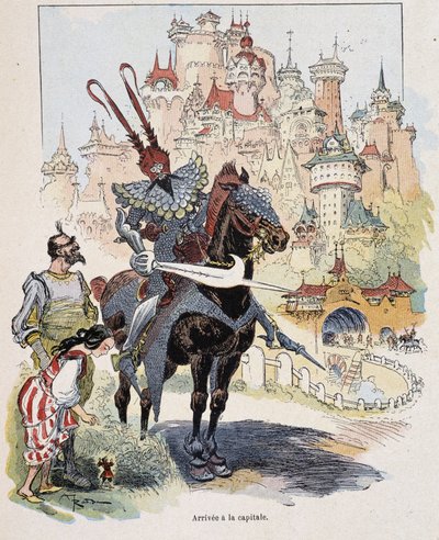 Llegada a la capital - en "Gulliver Voyages" de Swift, il. por Robida de Albert Robida
