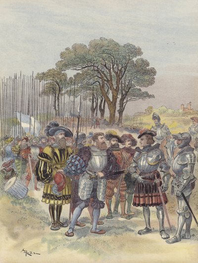 En el campamento de la Bicocca, los suizos exigen sueldo, permiso o batalla de Albert Robida