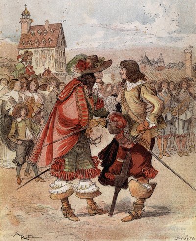 La timidez del Capitán Bellormeau - "Estoy encantado de verte vivo". Personaje del libro de Albert Robida. Portada de "El pequeño francés ilustrado" del 02/12/1899. de Albert Robida
