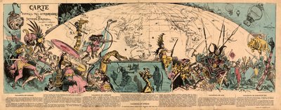 Mapa de los viajes muy extraordinarios de Saturnin Farandoul de Albert Robida