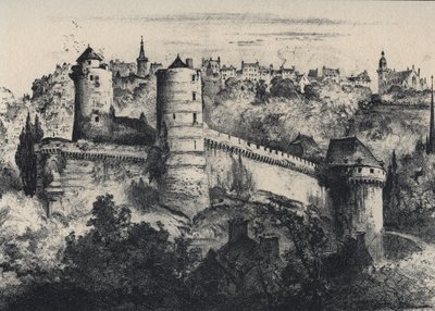 Château de Fougères - castillo fortificado en el departamento de Ille-et-Vilaine. Vieja Francia - Bretaña - texto, dibujos y litografías, por Albert Robida (1848-1926) sin fecha finales del siglo XIX de Albert Robida