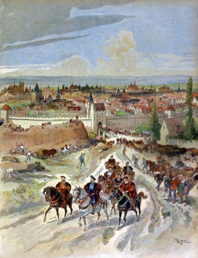 Francisco I saliendo de París de Albert Robida
