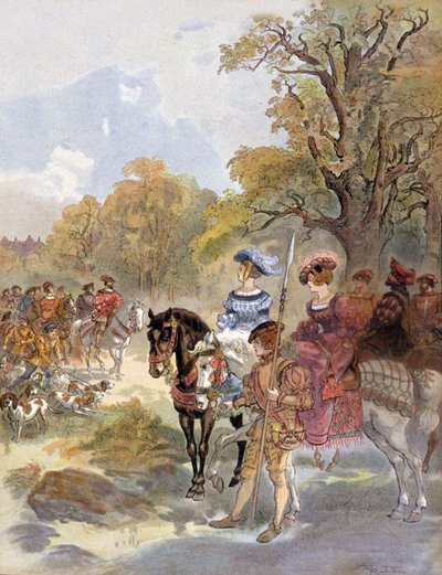 El rey francés Francisco I (1494-1547) ilustración de Albert Robida (1909) de Albert Robida