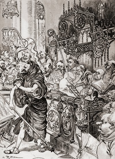 Fray Juan des Entommeures tomó el bastón de la cruz. de Albert Robida