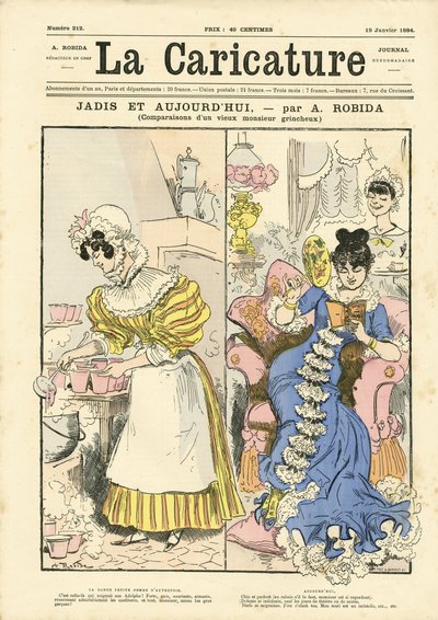 Ilustración de Albert Robida (1848-1926) para la portada de La Caricature (1880) de Albert Robida