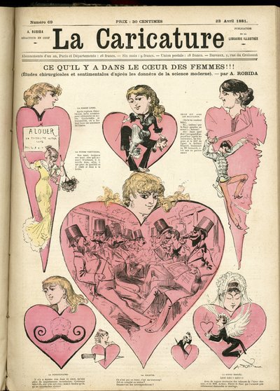 Ilustración de Albert Robida (1848-1926) para la portada de La Caricature (1880) de Albert Robida