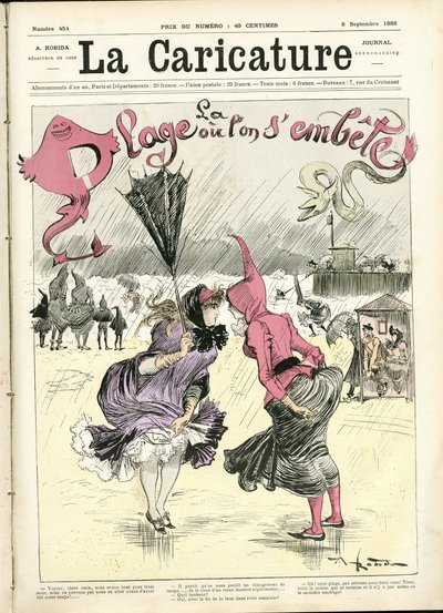 Ilustración de Albert Robida (1848-1926) para la portada de La Caricature (1880) de Albert Robida