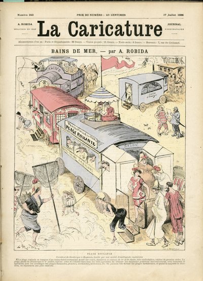 Ilustración de Albert Robida (1848-1926) para la portada de La Caricature (1880) de Albert Robida