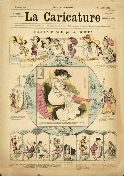 Ilustración de Albert Robida (1848-1926) para la portada de La Caricature (1880) de Albert Robida